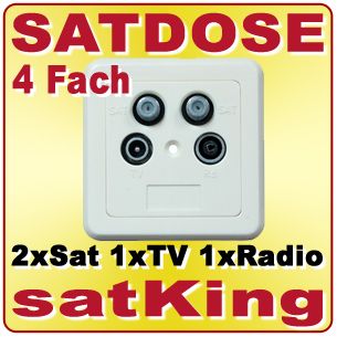 SAT Dose Enddose 4FACH Antennendose Digital 4 Fach Neu