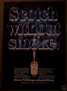1975 Vintage Ad Jameson Irish Whisky Scotch Without Smoke