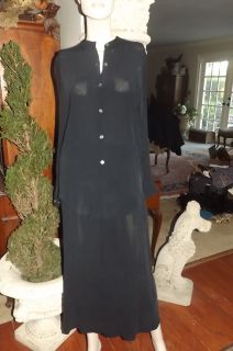 Donna Karan New York 100 Silk Blouse and Skirt in Black Size M
