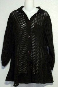 Dotti Black Tunic Style Swimsuit Coverup Size Small 4 6