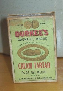  Spice Box DURKEES Gauntlet Brand Cream Tartar ER Durkee NY