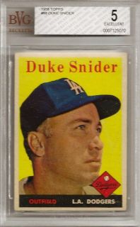 Duke Snider 1958 Topps 88 Los Angeles Dodgers HOF BVG Graded 20120920