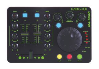 DJ Tech Mix 101 Compact Mini USB Powered DJ Controller with 8 MIDI