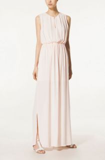 Zara MASSIMO DUTTI LONG GATHERED DRESS pink blue S M L XL 2XL 3XL NEW