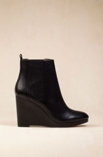 MASSIMO DUTTI Black Leather Chelsea Wedge Ankle Boots EUR 37 US 6 5 UK