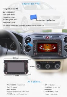 New in Dash Car CD DVD  Player GPS iPod Radio F VW Golf 5 6 Passat