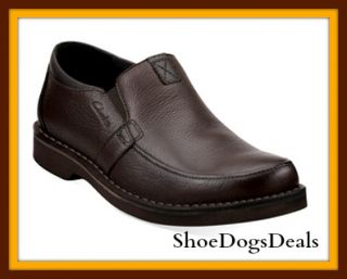 Clarks Doby Brown Tumble Leather Slip on Sizes in Drop Down Tab