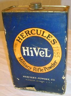 Hercules HiVeL Rifle Powder Tin, paper label