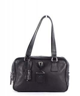 prada black leather medium doctor satchel bag
