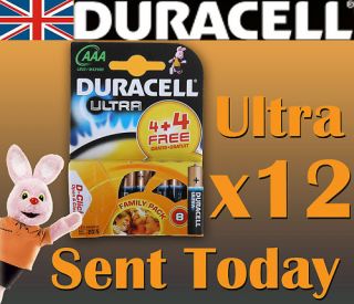 12 Duracell AAA Ultra Batteries Battery Duracel Alkalin