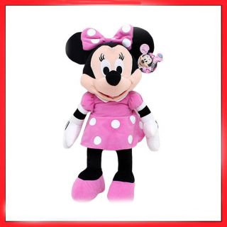 Disney Clubhouse Minnie Mouse Pink Polka Dot Dress Bow Plush Doll Toy
