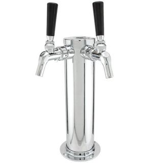 Double Tap Draft Beer Tower   Stainless Steel   with Perlick Perl