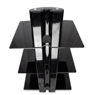 DVD Player Cable Box 3 Tier Wall Mount Shelf Stand Direct TV Glass