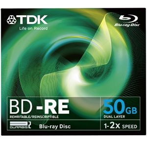 TDK BD RE50 Disc DVD Blu Ray Dual Layer 50GB Rewritable Professional