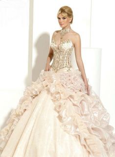 Sexy 2012 Quinceanera Pageant Dresses Ruffled Wedding Prom Ball Gowns