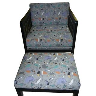 New Drexel Lounge Chair and Ottoman Black Price REDUCED