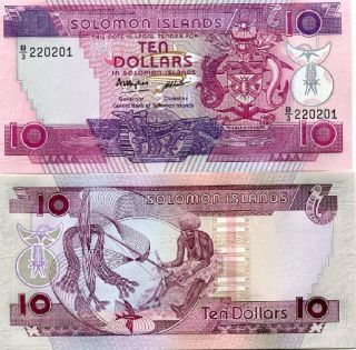 Solomon Islands 2 20 Dollars 1986 2006 UNC Set 4 Pcs