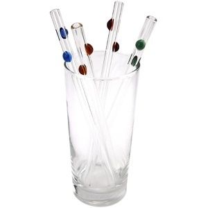 Glass Drinking Straws Set of 4 Handmade Straw