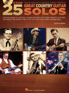 Hal Leonard 25 Great Country Guitar Solos Book/CD