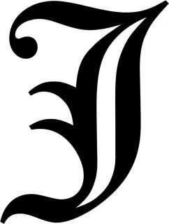 Old English Letter J Initial Decal 3 75 Choose Color