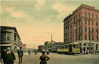 WA EVERETT HEWITT AVENUE TROLLEY EARLY R91515