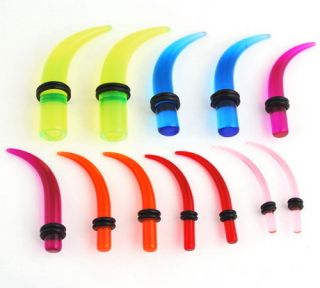 12pcs 3 to10mm ear gauges Mix Colorful Resin Ear Plugs Lvory Shape kit
