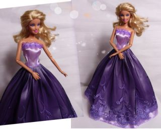 Handmade Princess Wedding Clothes Party Dresses Gown Outfit for Barbie