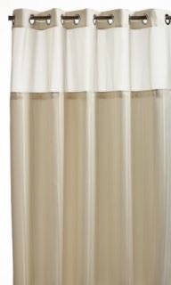  Herringbone Built in Fabric Liner Fabric Shower Curtain Beige
