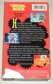  The Origin of Iron Man VHS Movie Fox Kids Video 1997 Tony Stark