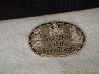 1938 Walt Disney Enterprises Snow White Sleepy Kitchen Towel Louis