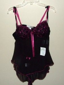 Linea Donatella EMBRODIERED Black Baby Doll Large New