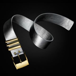NWT New Versace H M Silver Leather Belt XS Limited Ed Free Worldwide