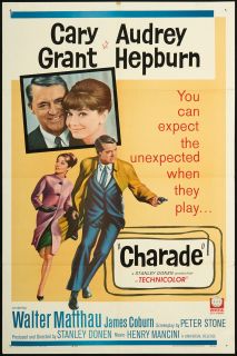 CHARADE 1963 Original U.S. One Sheet Movie Poster