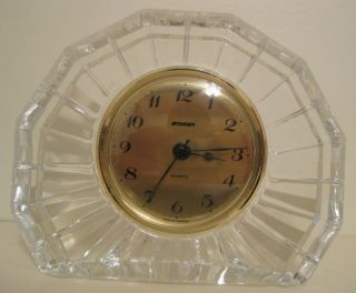 Rare Staiger Lead Crystal France Mantel Clock Made in Germany
