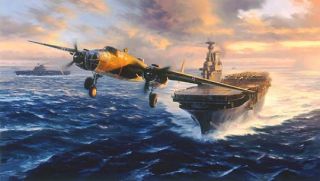 Trudgian Tokyo Bound Doolittle RAID USS Hornet B 25 Bomber w Robert