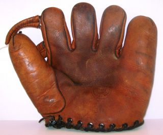1940s Dubow Augie Galan Split Finger Baseball Glove Cubs Dodgers All