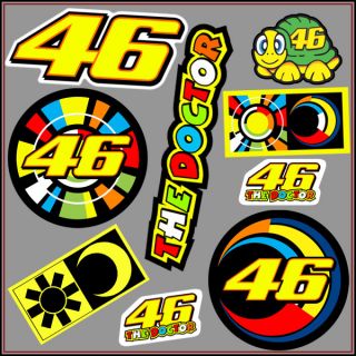 9x Aufkleber Pack Sticker Valentino Rossi Decal Vinyl MotoGP The
