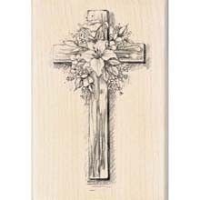 Inkadinkado Rubber Stamp Easter Cross Religious Flowers