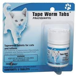 feline tape worm tabs 3 ct bottle