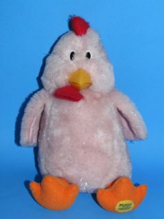 Chicken Dance Musical Plush Stuffed Toy Pink Battery Operated CLEAN