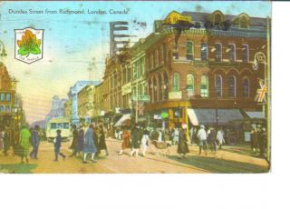 Dundas Street Richmond London Ontario Postcard 1929