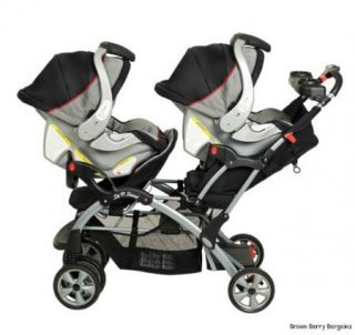 New 2011 Black Double Baby Twins Stroller System Baby Trend Sit N