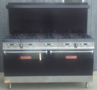 10 Burner Gas Range Double Oven Overshelf Cleaned And Tested