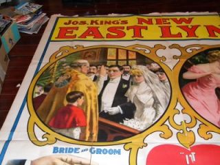 1800s theatre huge stone litho poster new east lynne