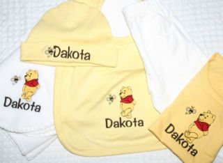 Personalized Baby Gift Blanket Hat Bib outfit set