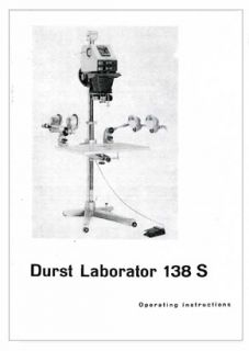 durst laborator 138 s enlarger instruction manual reprint photocopy