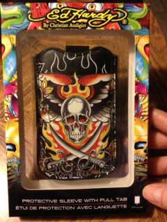 Ed Hardy Leather iPhone 3G/3GS Protective Sleeve Case, Skull Flames
