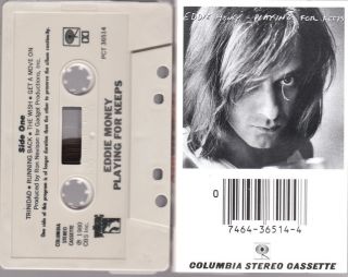 Eddie Money Playing For Keeps Cassette Tape 1980 CBS Wolfgang PCT