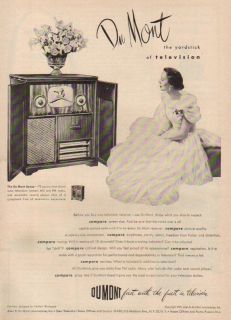1949 Dumont Savoy Television Radio TV Set Du Mont Ad