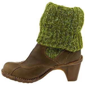 Ladies El Naturalista Duna Knit Leather Boots Shoes Brown Green 41 10